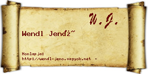 Wendl Jenő névjegykártya