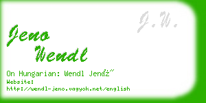 jeno wendl business card